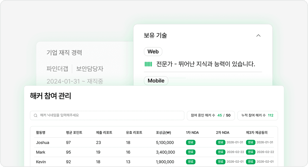 정예 해커 매칭