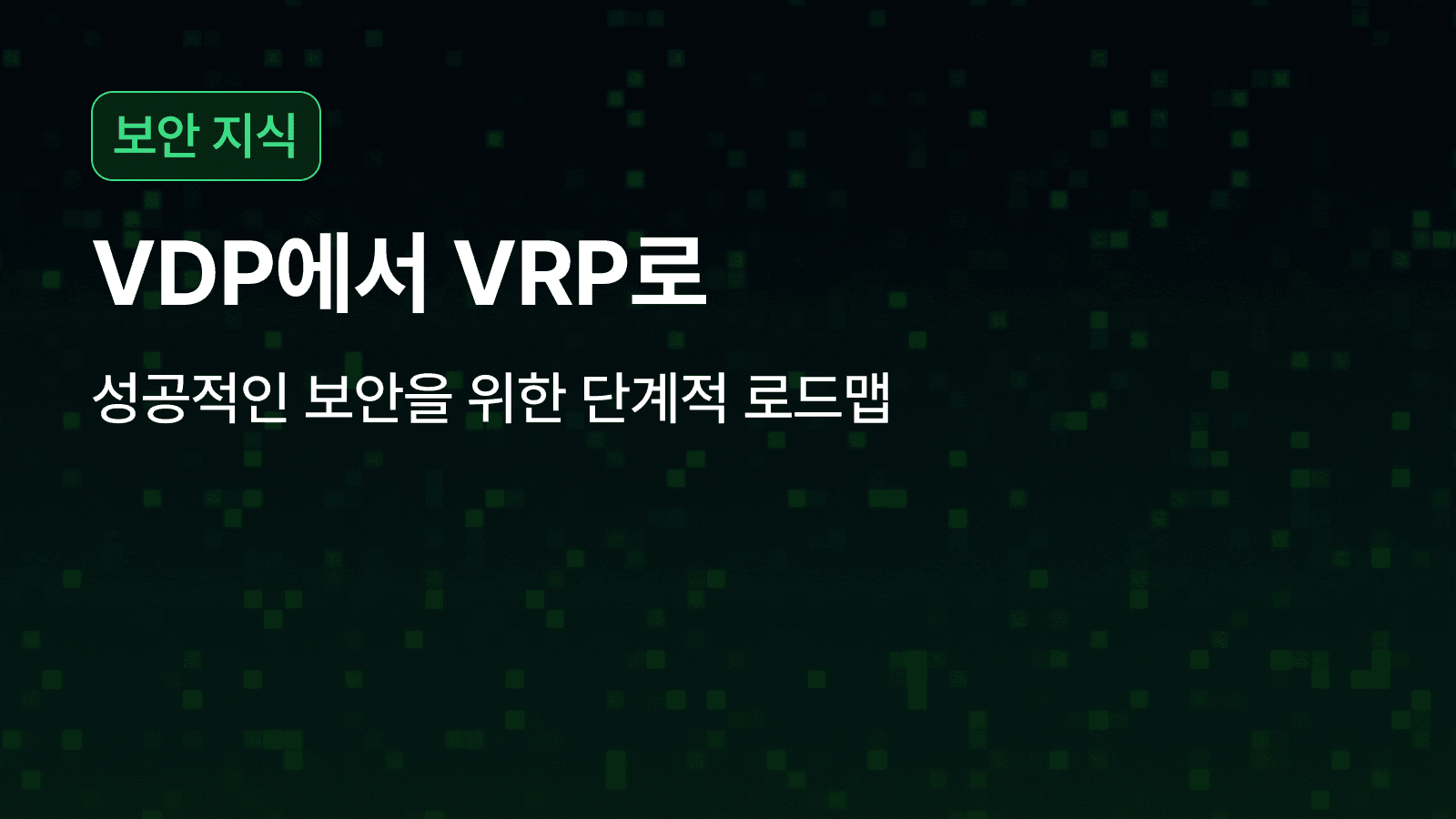 VDP에서 VRP로: 성공적인 보안을 위한 단계적 로드맵