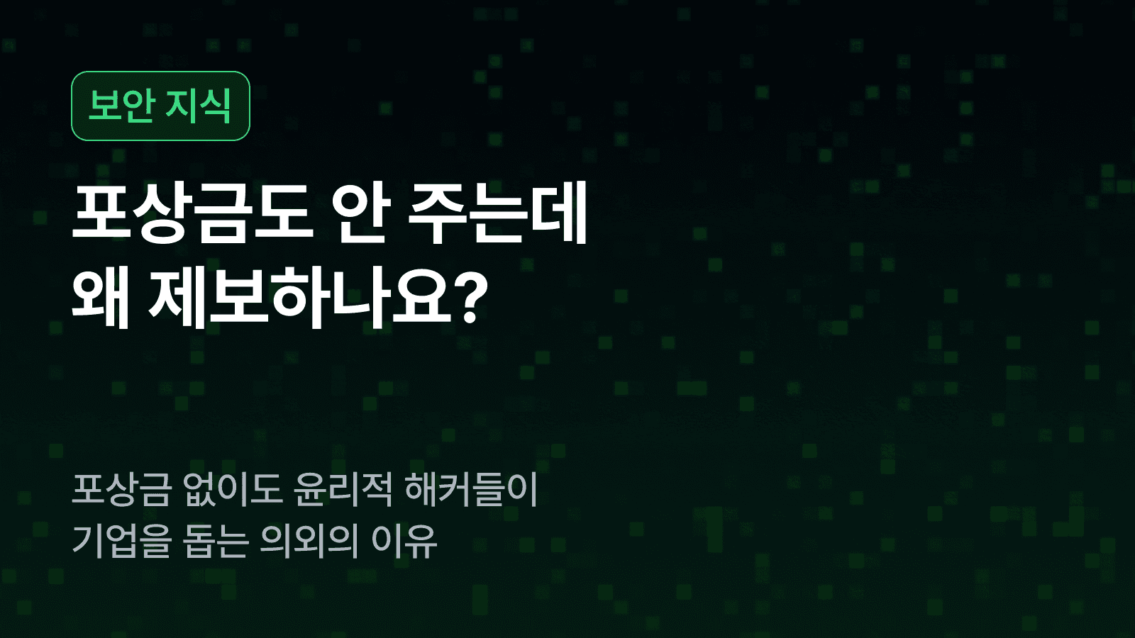 포상금도 안 주는데 왜 제보하나요?
